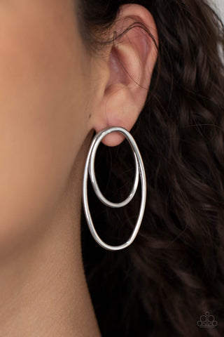 So OVAL-Dramatic - Silver - Paparazzi Accessories