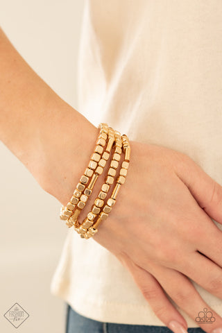 Metro Materials - Gold- Paparazzi Accessories