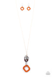 Top Of The WOOD Chain - Orange - Paparazzi Accessories