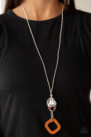 Top Of The WOOD Chain - Orange - Paparazzi Accessories