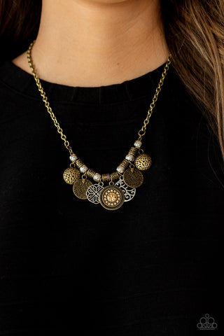 To Coin A Phrase - Brass - Paparazzi Accessories