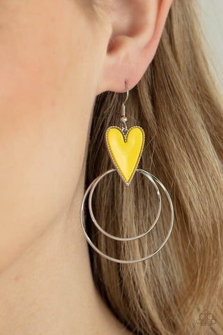 Happily Ever Hearts - Yellow - Paparazzi Accessories