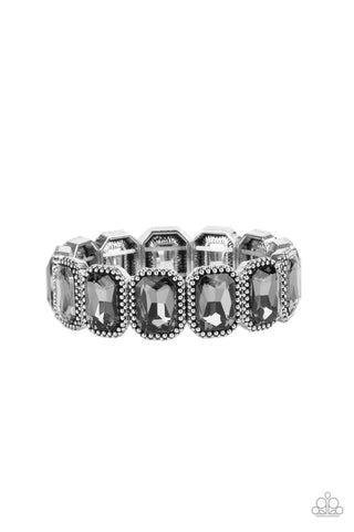 Studded Smolder - Silver - Paparazzi Accessories