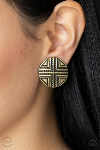 Shielded Shimmer - Brass - Paparazzi Accessories