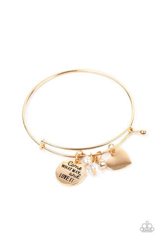 Come What May and Love It - Gold - Paparazzi Accessories