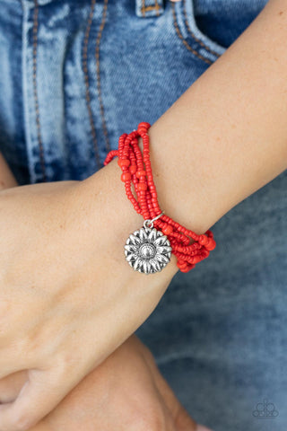 Badlands Botany - Red - Paparazzi Accessories