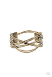 Hautely Hammered - Brass - Paparazzi Accessories