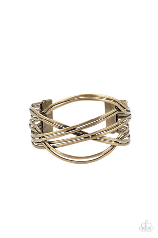 Hautely Hammered - Brass - Paparazzi Accessories