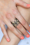 Blinged Out Butterfly - Brass - Paparazzi Accessories