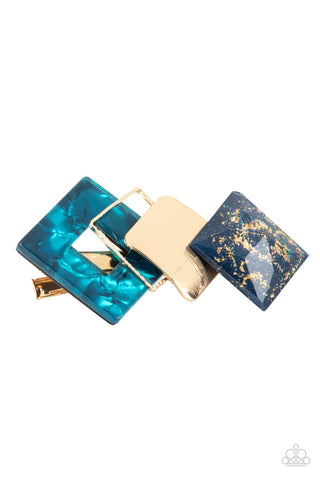 Geometrically Gatsby - Blue - Paparazzi Accessories