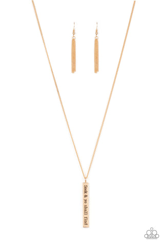 Matt 7:7 - Gold - Paparazzi Accessories