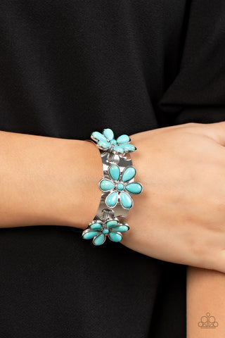 Desert Flower Patch - Blue - Paparazzi Accessories