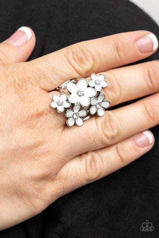 Boastful Blooms - White - Paparazzi Accessories