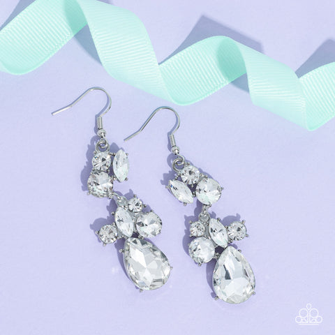 Rhinestone Reveler - White Paparazzi Accessories