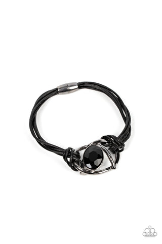 *LARGE Bracelet* Keep Your Distance - Black - Paparazzi Accessories