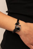 *LARGE Bracelet* Keep Your Distance - Black - Paparazzi Accessories