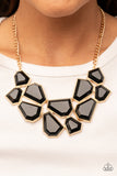 Double-DEFACED - Gold - Paparazzi Accessories