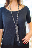 SCARFed for Attention - Gunmetal - Paparazzi Accessories