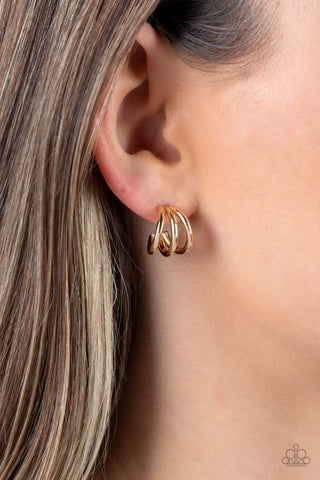 TRIPLE Down - Gold - Paparazzi Accessories