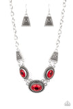 Textured TRAPEZOID - Red - Paparazzi Accessories