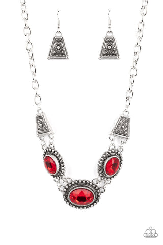 Textured TRAPEZOID - Red - Paparazzi Accessories