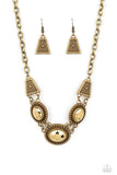 Textured TRAPEZOID - Brass - Paparazzi Accessories