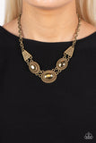 Textured TRAPEZOID - Brass - Paparazzi Accessories