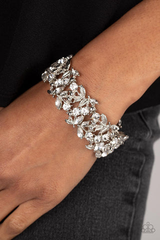 Feathered Finesse -White - Paparazzi Accessories