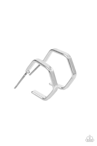 Haute Hexagons - Silver - Paparazzi Accessories