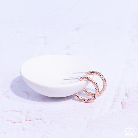 Triumphantly Textured - Rose Gold - Paparazzi Accessories