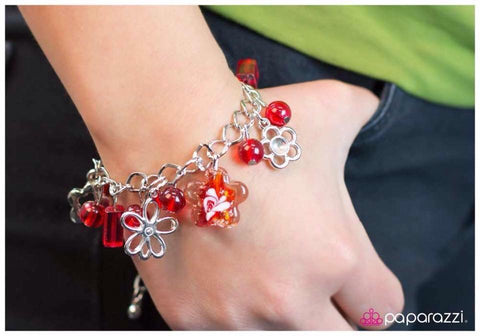 Red Flower Bracelet