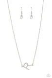 INITIALLY Yours - R - White - Paparazzi Accessories