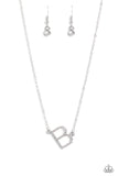 INITIALLY Yours - B - White - Paparazzi Accessories