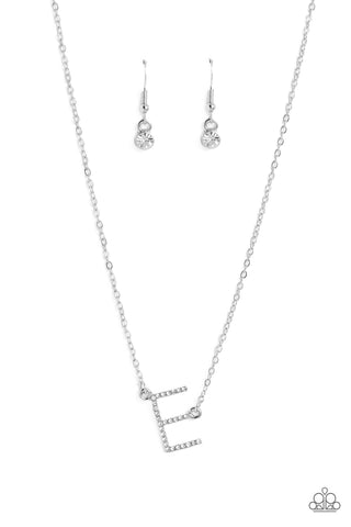 INITIALLY Yours - E - White - Paparazzi Accessories