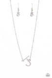 INITIALLY Yours - J - White - Paparazzi Accessories