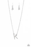 INITIALLY Yours - K - White - Paparazzi Accessories