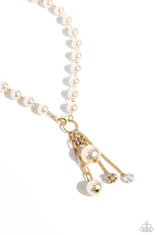 White Collar Welcome - Gold - Paparazzi Accessories
