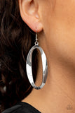 Oval My Head - Silver Earring - Paparazzi Accessories