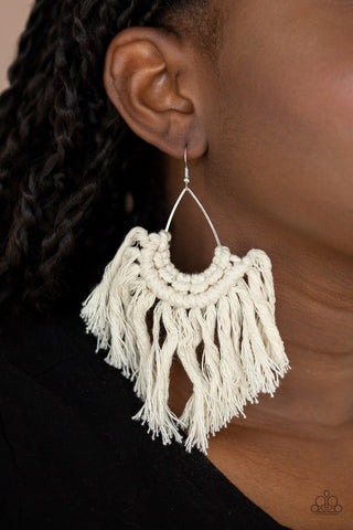 Wanna Piece Of MACRAME? - White - Paparazzi Accessories