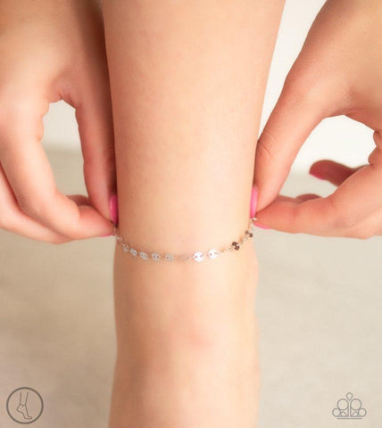 Beach Shimmer - Silver Anklet - Paparazzi Accessories