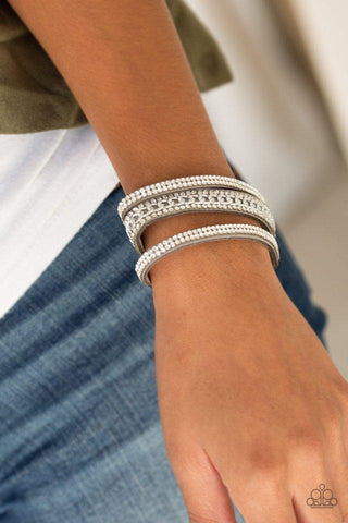 Rollin In Rhinestones - Silver - Paparazzi Accessories