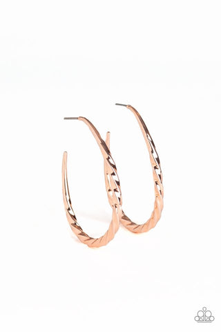 Twisted Edge - Rose Gold - Paparazzi Accessories