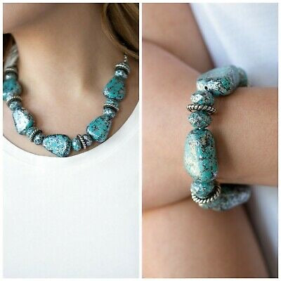 Prehistoric Fashionista / Stone Age Envy Set - Blue - Paparazzi Accessories