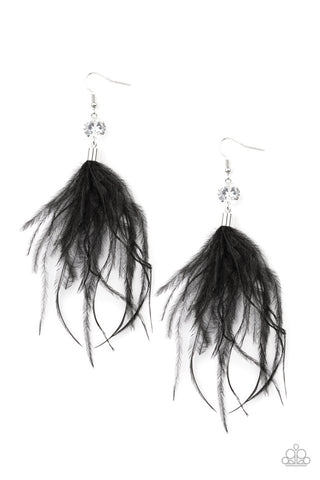 Feathered Flamboyance - Black - Paparazzi Accessories
