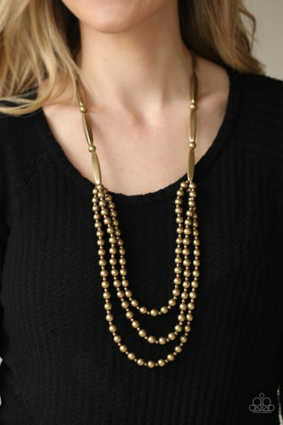 Beaded Beacon - Brass - Paparazzi Accessories