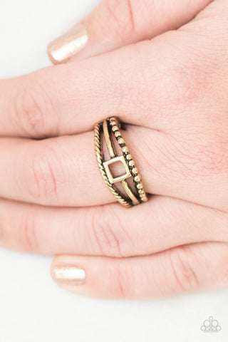 A Square Deal - Brass - Paparazzi Accessories