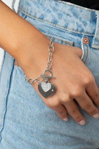 Heartbeat Bedazzle - White - Paparazzi Accessories