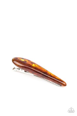 Naturally Bright - Brown Acrylic Hair Clip - Paparazzi Accessories