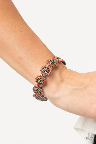 Bohemian Flowerbed - Orange - Paparazzi Accessories