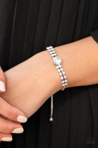 Gorgeously Glitzy - White - Paparazzi Accessories